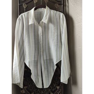 NEW‎ Lunik Button Down Tie Blouse Medium